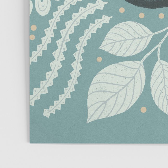Folk Art Moth - Blue Gray Poster Gallery Image 3