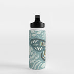 Folk Art Moth - Blue Gray Water Bottle Gallery Image 3