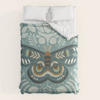 Folk Art Moth - Blue Gray Comforter Gallery Image 6
