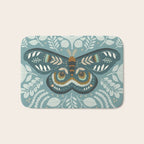 Folk Art Moth - Blue Gray Bath Mat Gallery Image 1