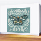 Folk Art Moth - Blue Gray Wall Mural Gallery Image 2