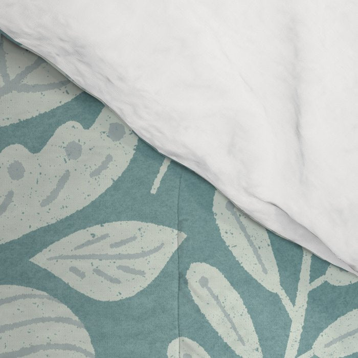 Folk Art Moth - Blue Gray Comforter Gallery Image 4