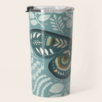 Folk Art Moth - Blue Gray Travel Mug Gallery Image 3