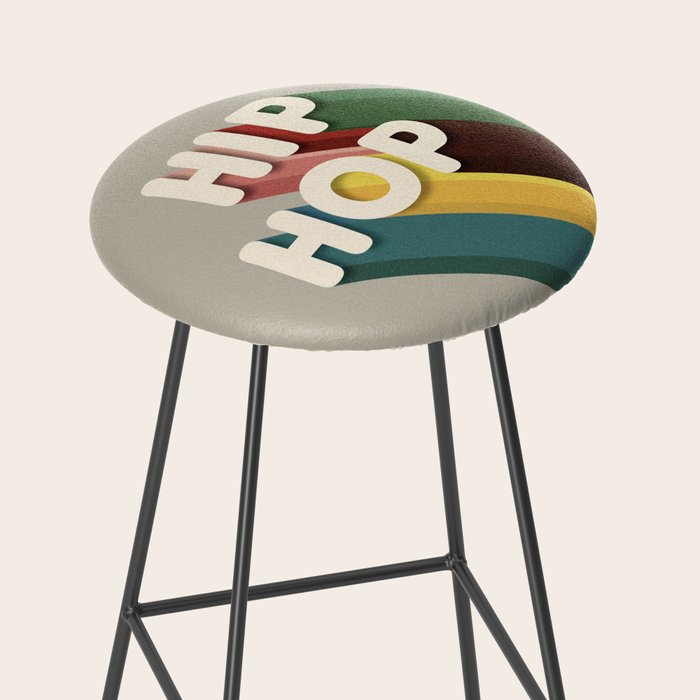 HIP HOP - retro typography Stool Gallery Image 2