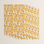 White Llama with flowers Wrapping Paper Gallery Image 3