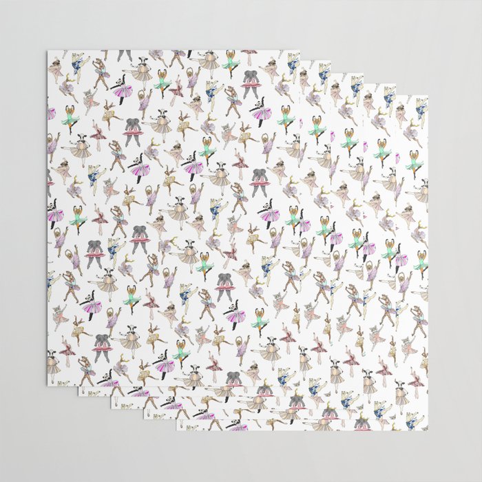 Animal Square Dance Hipster Ballerinas Wrapping Paper Gallery Image 3