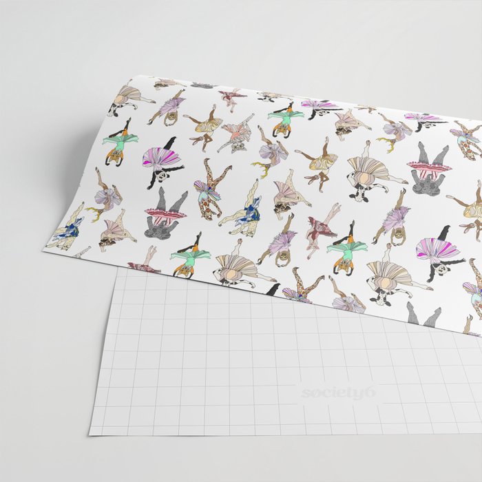 Animal Square Dance Hipster Ballerinas Wrapping Paper Gallery Image 2