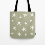 Stars Sage Green Tote Bag Gallery Image 1