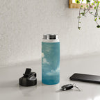 Vintage Elegant White Clouds Blue Sky Water Bottle Gallery Image 4