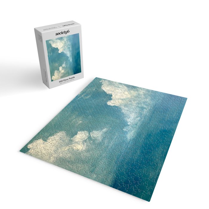 Vintage Elegant White Clouds Blue Sky Jigsaw Puzzle Gallery Image 2