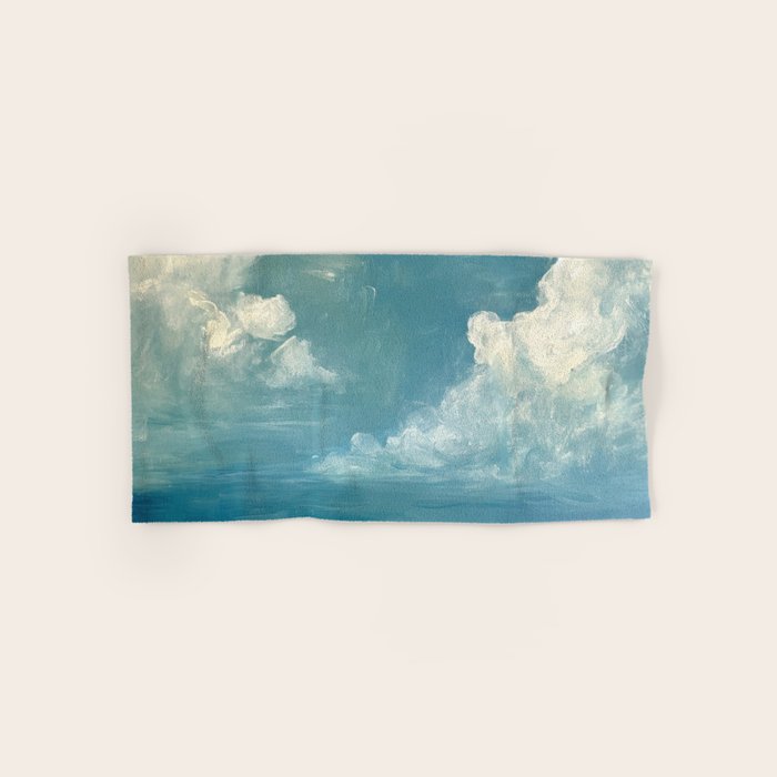 Vintage Elegant White Clouds Blue Sky Bath Towel Gallery Image 1