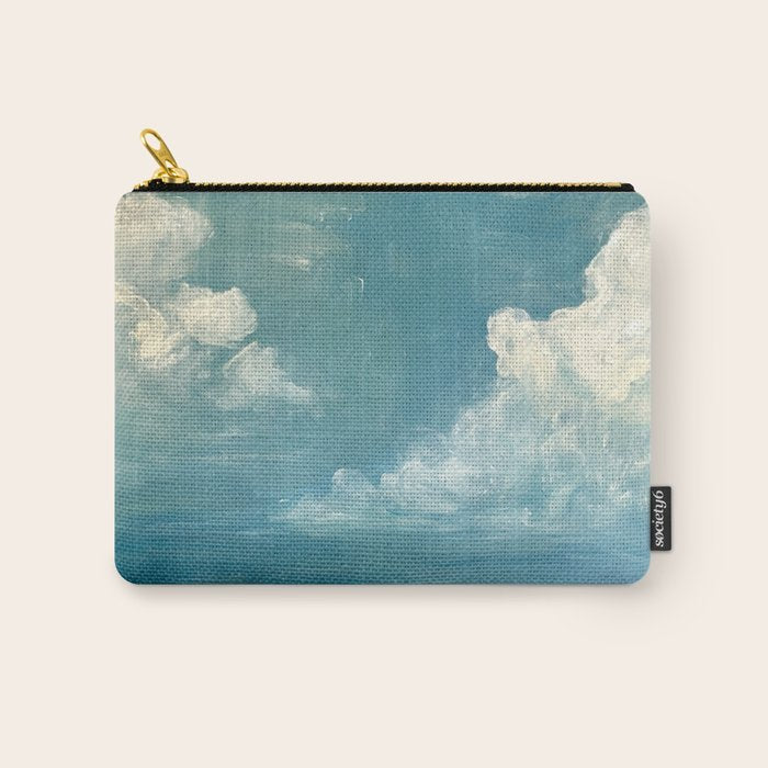 Vintage Elegant White Clouds Blue Sky Carry All Pouch Gallery Image 1