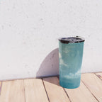 Vintage Elegant White Clouds Blue Sky Travel Mug Gallery Image 4