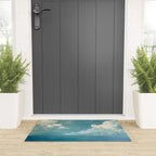 Vintage Elegant White Clouds Blue Sky Welcome Mat Gallery Image 3