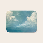 Vintage Elegant White Clouds Blue Sky Bath Mat Gallery Image 1