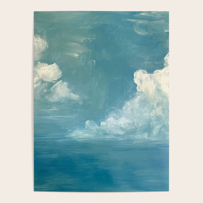 Vintage Elegant White Clouds Blue Sky Poster Gallery Image 4
