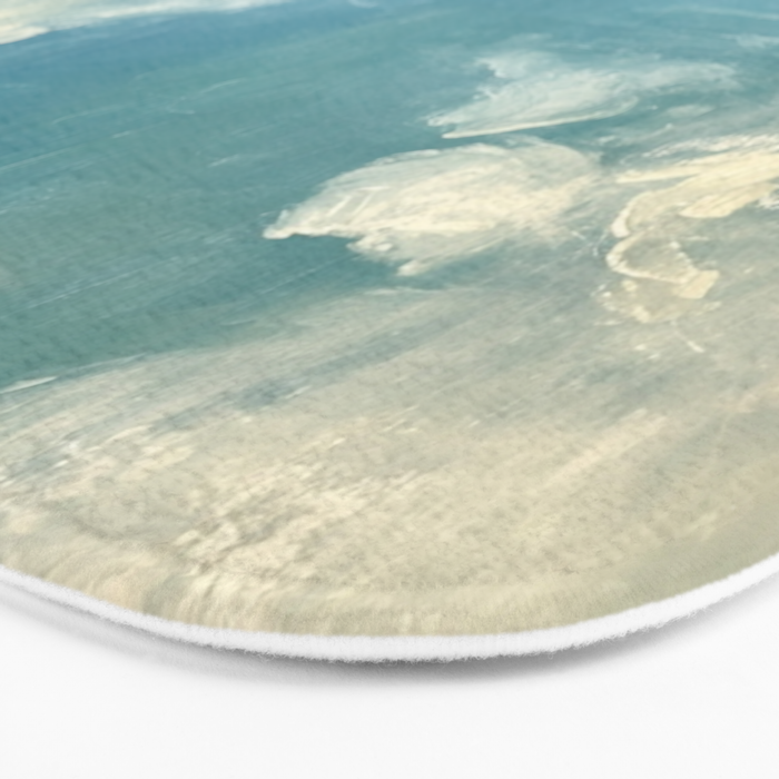 Vintage Elegant White Clouds Blue Sky Bath Mat Gallery Image 3