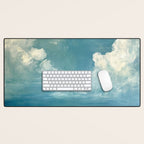 Vintage Elegant White Clouds Blue Sky Desk Mat Gallery Image 1