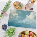 Vintage Elegant White Clouds Blue Sky Cutting Board Gallery Image 2