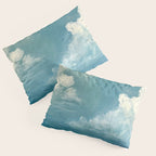 Vintage Elegant White Clouds Blue Sky Pillow Sham Gallery Image 3