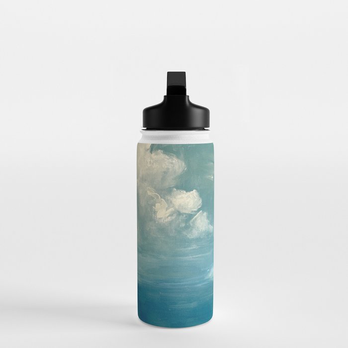 Vintage Elegant White Clouds Blue Sky Water Bottle Gallery Image 3