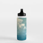 Vintage Elegant White Clouds Blue Sky Water Bottle Gallery Image 3