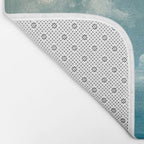 Vintage Elegant White Clouds Blue Sky Bath Mat Gallery Image 2