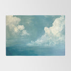 Vintage Elegant White Clouds Blue Sky Rug Gallery Image 2