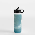Vintage Elegant White Clouds Blue Sky Water Bottle Gallery Image 1