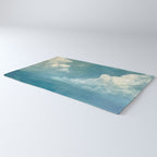 Vintage Elegant White Clouds Blue Sky Rug Gallery Image 3