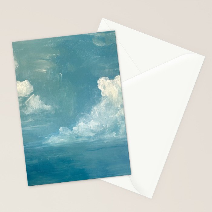 Vintage Elegant White Clouds Blue Sky Stationery Card Gallery Image 2