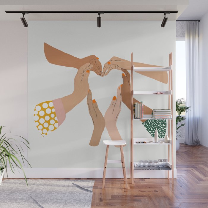 Indiscrimination | Anti-Racism Painting | Unity Illustration | Women Empowerment Growth Mindset Wall Mural Gallery Image 1