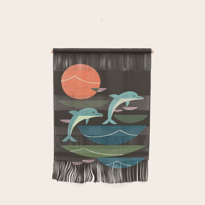 Sunset Dolphins Wall Hanging Gallery Image 1