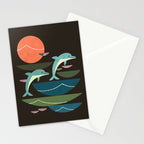 Sunset Dolphins Stationery Card Gallery Image 2