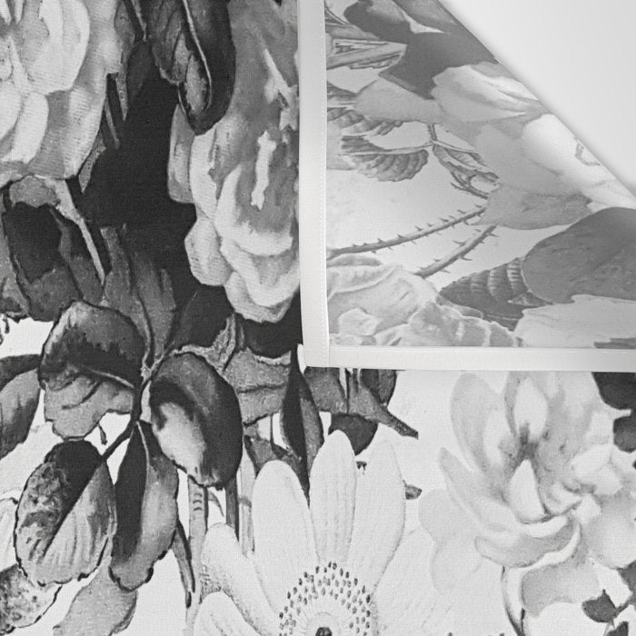 Black gray modern watercolor roses floral pattern Wall Tapestry Gallery Image 3