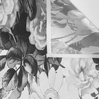 Black gray modern watercolor roses floral pattern Wall Tapestry Gallery Image 3