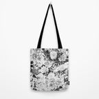 Black gray modern watercolor roses floral pattern Tote Bag Gallery Image 2