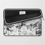 Black gray modern watercolor roses floral pattern Laptop Sleeve Gallery Image 2