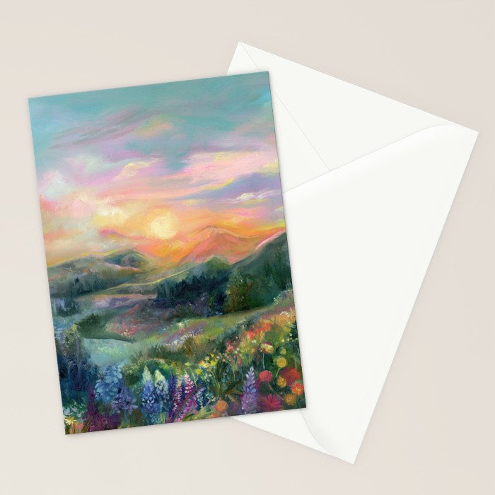 Sunset Landscape Stationery Card Gallery Image 2