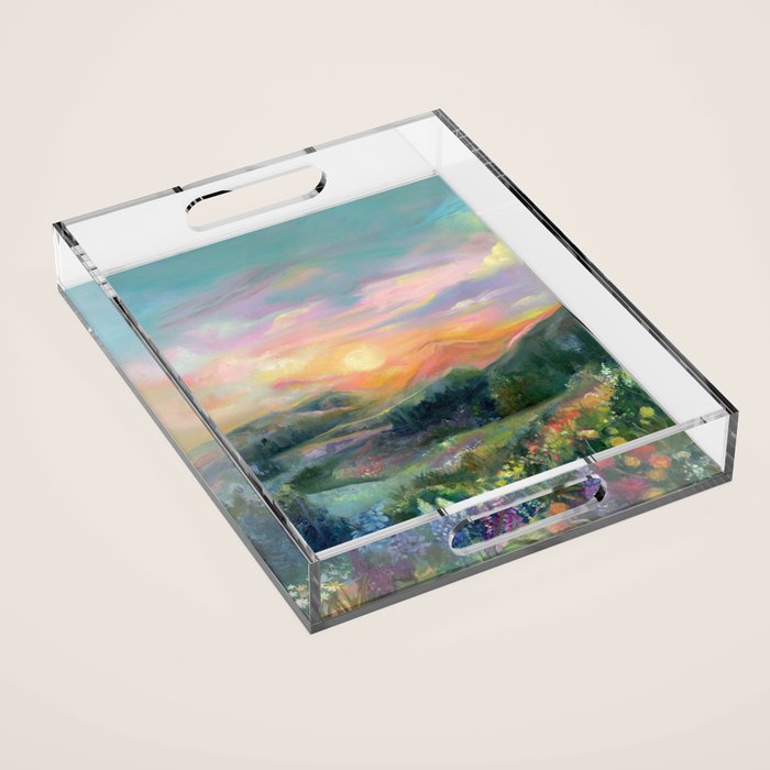 Sunset Landscape Acrylic Tray Gallery Image 1