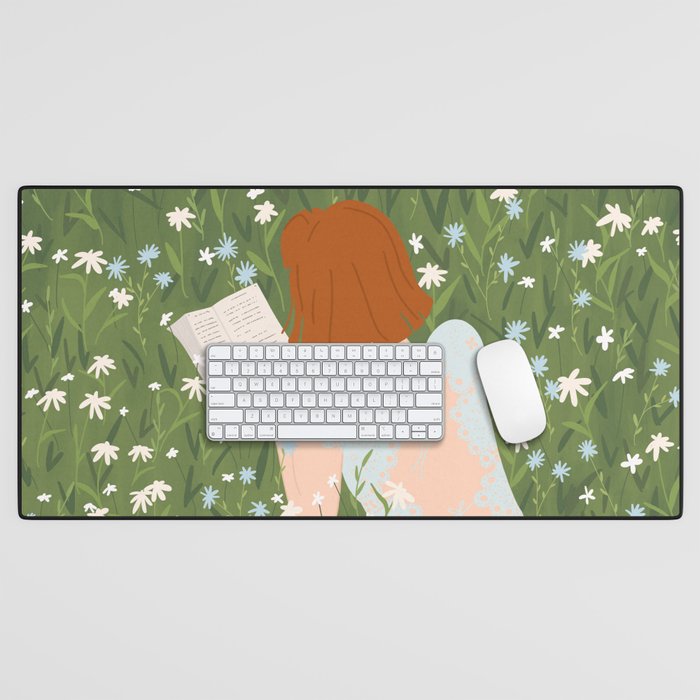 Reading in a Meadow  Desk Mat Gallery Image 1