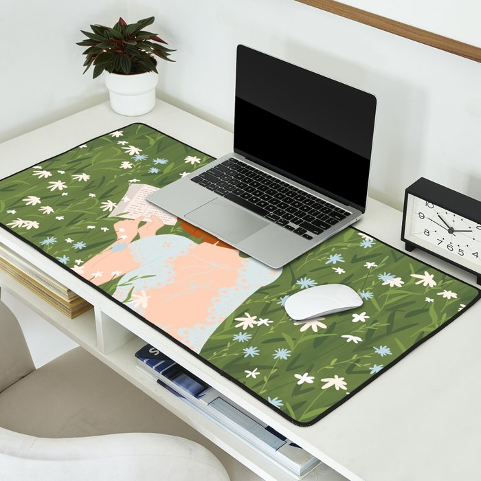 Reading in a Meadow  Desk Mat Gallery Image 2