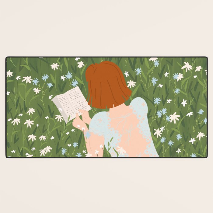Reading in a Meadow  Desk Mat Gallery Image 3