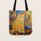 Klimt Tabby Cat in Colorful Room Tote Bag Gallery Image 1