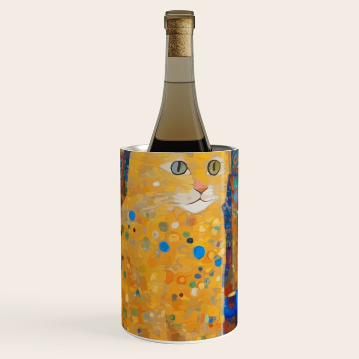 Klimt Tabby Cat in Colorful Room Wine Chiller Gallery Image 1