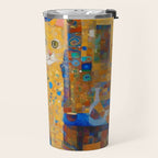 Klimt Tabby Cat in Colorful Room Travel Mug Gallery Image 2