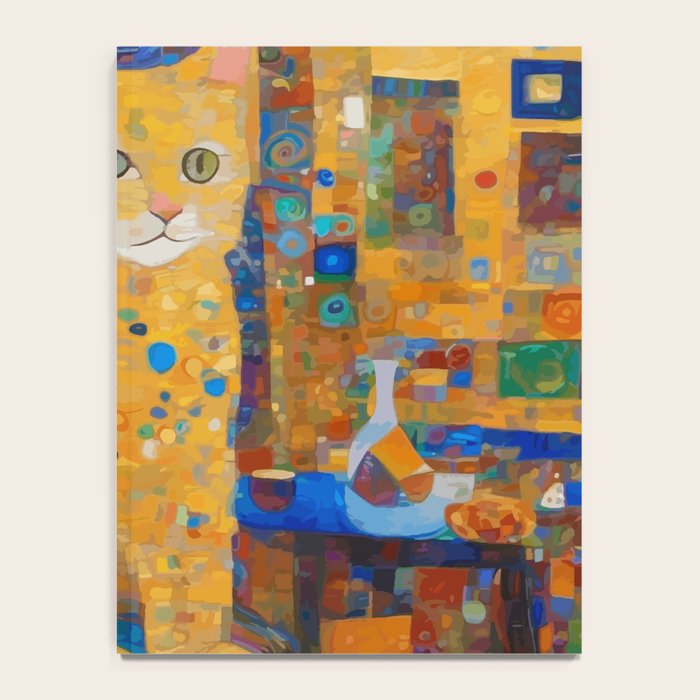 Klimt Tabby Cat in Colorful Room Notebook Gallery Image 4