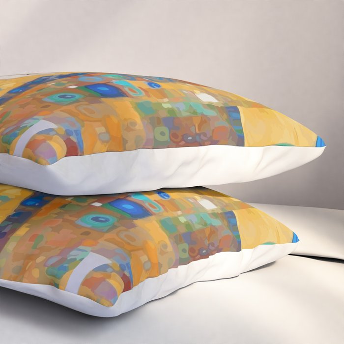 Klimt Tabby Cat in Colorful Room Pillow Sham Gallery Image 3