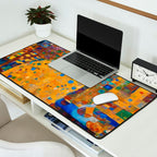 Klimt Tabby Cat in Colorful Room Desk Mat Gallery Image 2