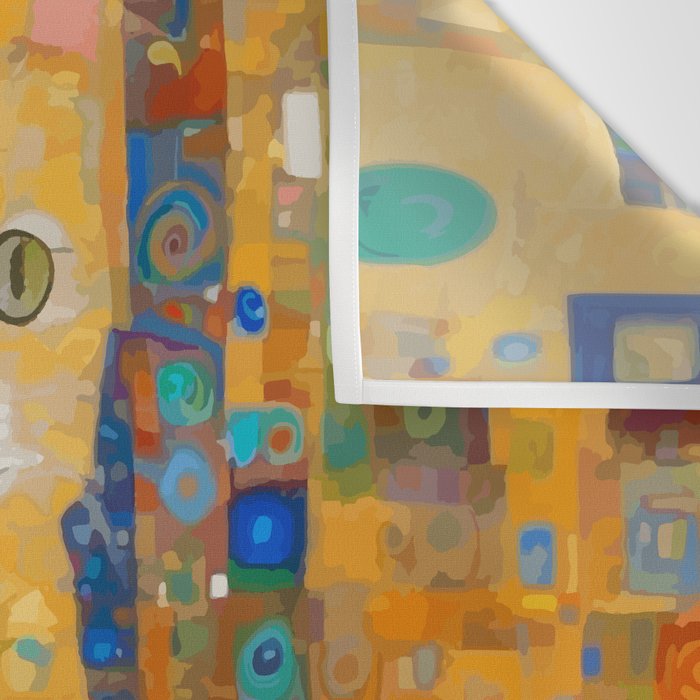Klimt Tabby Cat in Colorful Room Wall Tapestry Gallery Image 3